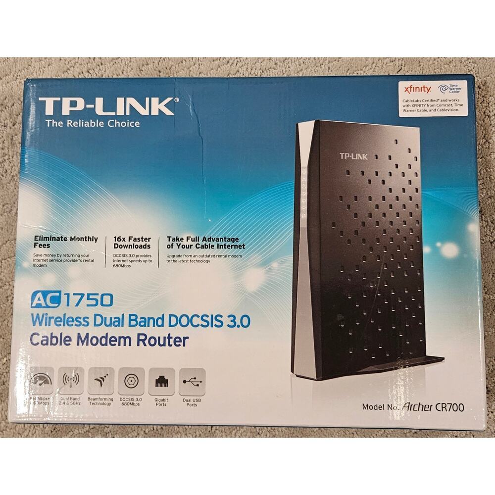 TP-LINK AC 1750 Wireless Dual Band DOCSIS 3.0 Cable Modem Router